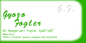 gyozo fogler business card